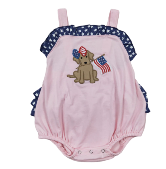 Puppy Flag Romper