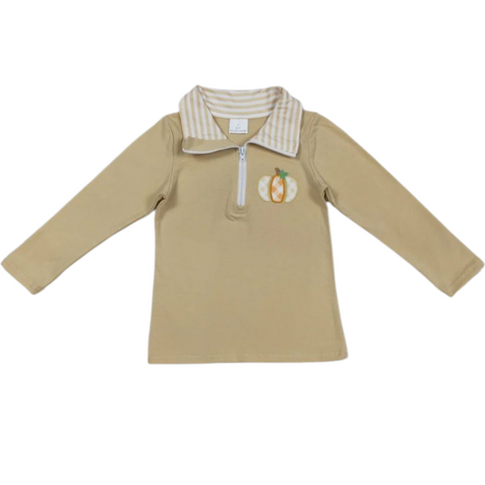 Embroidered Pumpkin Quarter Zip
